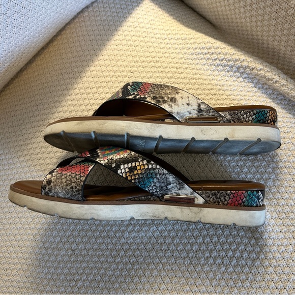 FRANCO SARTO Deja Colorful Snake Print Slip-on Flip Flop Sandals Size 8 - Picture 5 of 8